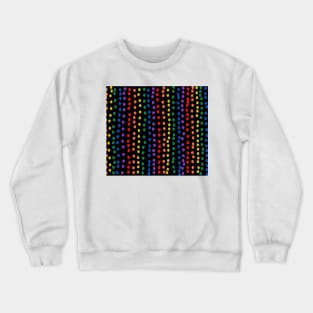 Rainbow Candy Dots on Black Crewneck Sweatshirt